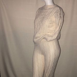 Cream Cable Knit Lounge Wear Set